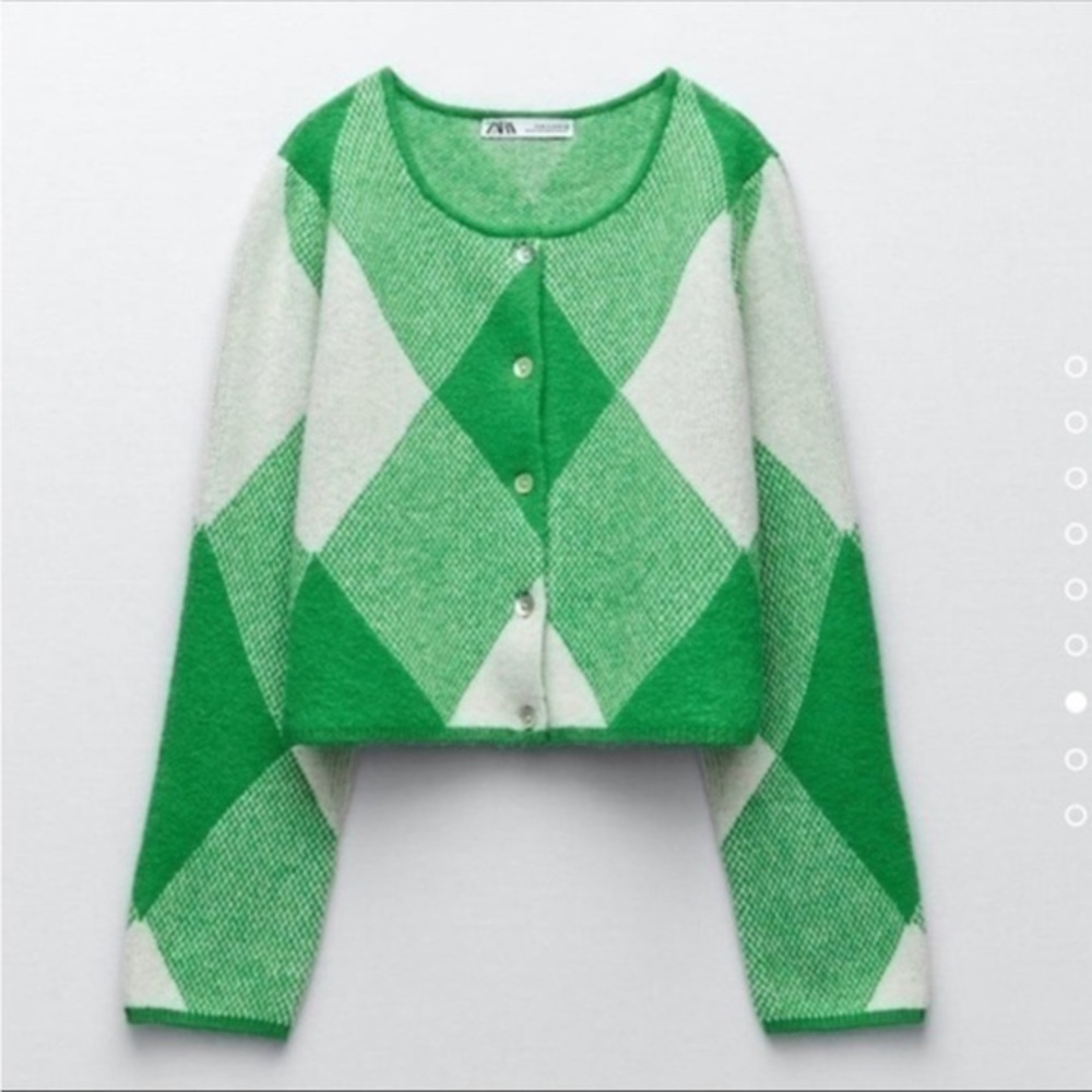 ZARA Argyle Jacquard knit cardigan 5755/022 - Picture 16 of 16